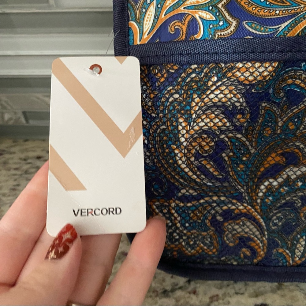 Vercord purse organizer bag travel 13 pockets splash wave paisley new with tags - Picture 3 of 8